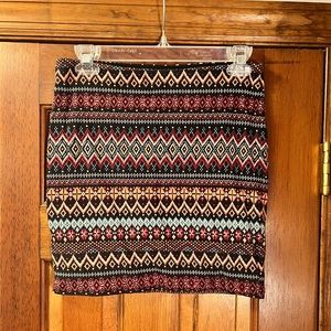 Forever 21- Printed Bodycon Mini Skirt